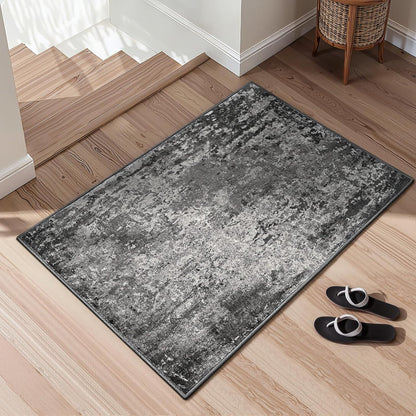Ompaa 2x6 Rug Runners for Hallways Kitchen Runner Rug Non Slip Washable Grey Long Runner Rugs with Rubber Backing Soft Abstract Carpet Runner for Hallways, Kitchen, Bedroom, Bathroom, Entryway - Colors A