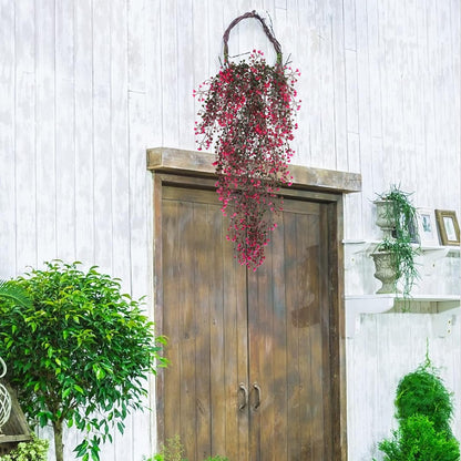 RECUTMS Fake Hanging Plants Artificial Ferns for Outdoor Hanging Faux Plants Vine Ivy Faux Fern Hanging Vines Wall Plants for Home Garden Party Wedding Decor (White 4P)