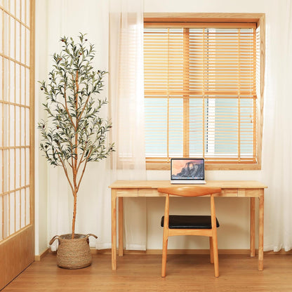 Kazeila Artificial Olive Tree 6FT Tall Faux Silk Plant for Home Office Decor Indoor Fake Potted Tree with Wood Branches and Fruits