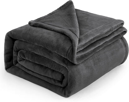 Bedsure GentleSoft Fleece Throw Blanket for Couch Grey - Lightweight Plush Fuzzy Cozy Soft Blankets and Throws for Sofa, Couch, Travel, Camping, 50x60 inches - Colors A