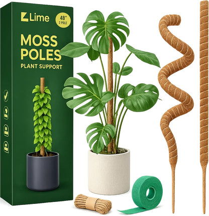 Craft911 Moss Pole Monstera Plant Support – 2 Pack 28” Bendable Moss Pole Monstera Plant Support, Plant Stakes for Indoor Plants, Tall Plant Sticks Support for Climbing Plants