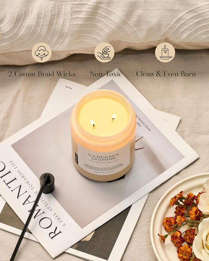M&SENSE Eucalyptus & Mint Scented Jar Candle, Large 19.4oz Natural Soy Wax, 110-Hour Long Lasting Non-Toxic Clean Burning, Fresh Smelling Home Aromatherapy for Spa Stress Relief, Gifts for Men Women