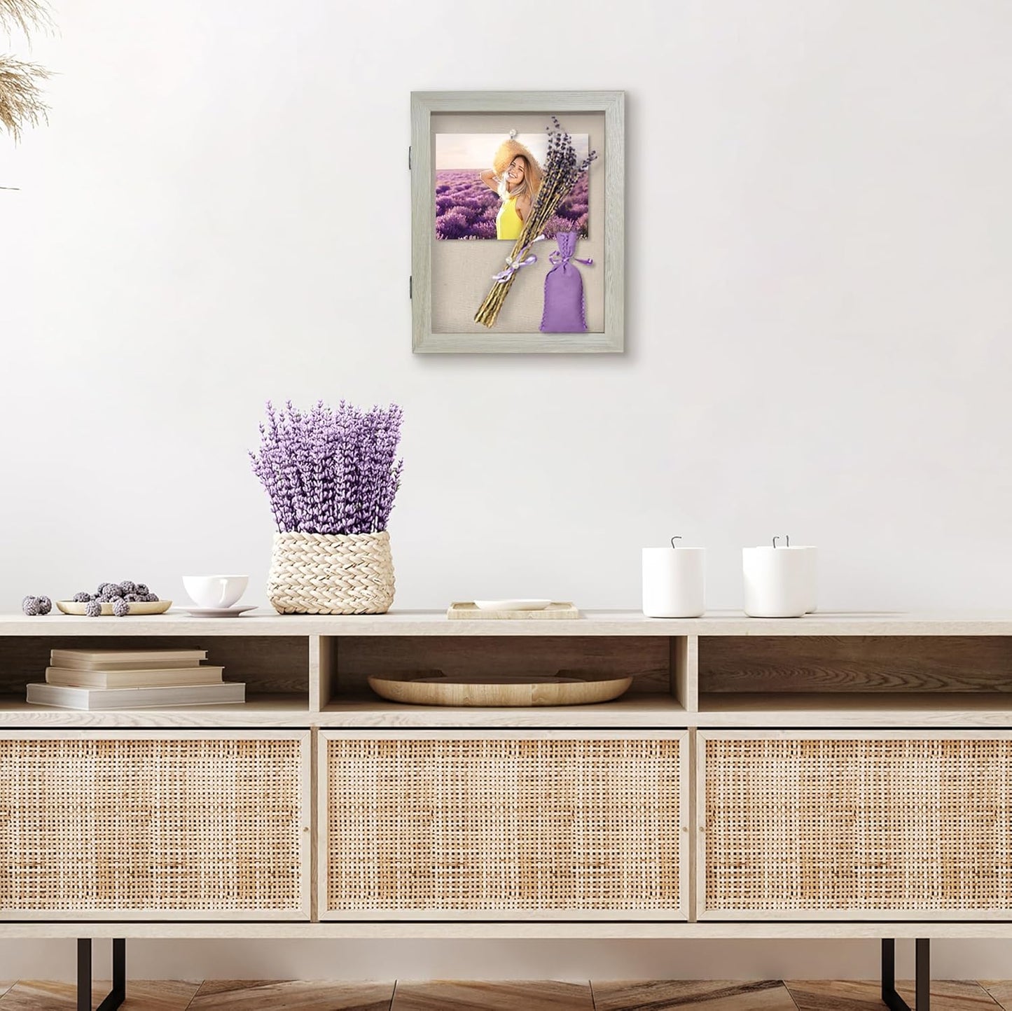 Americanflat Front Opening 11x14 Shadow Box Frame with Shatter-Resistant Glass - Silhouette Collection - Shadow Box Display Case for Tabletop and Wall Display - Black