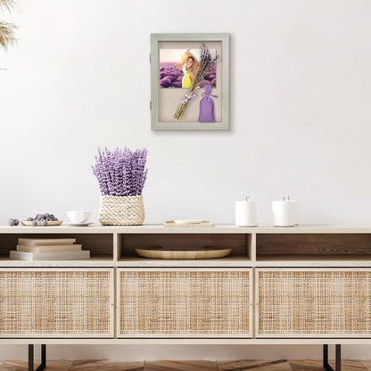 Americanflat Front Opening 11x14 Shadow Box Frame with Shatter-Resistant Glass - Silhouette Collection - Shadow Box Display Case for Tabletop and Wall Display - Black