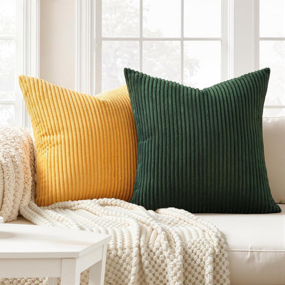Topfinel Decorative Throw Pillow Covers Cushion Cases, Set of 4 Soft Velvet Modern Double-Sided Designs, Mix and Match for Boho Farmhouse Fall Home Decor (18x18 inch, Orange/Teal)