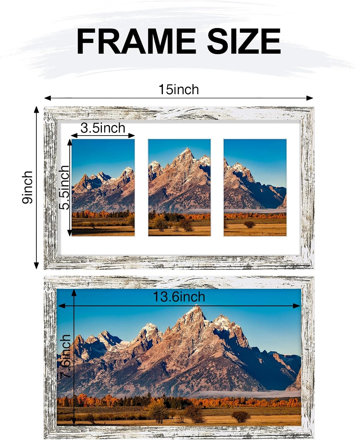 Vittanly 11x14 Collage Picture Frame, Displays 5Pcs 4x6 Pictures with Mat or 1Pcs 11x14 without Mat for Wall Mounting, Picture Frames Collage Wall Decor in Black, 1 Pack