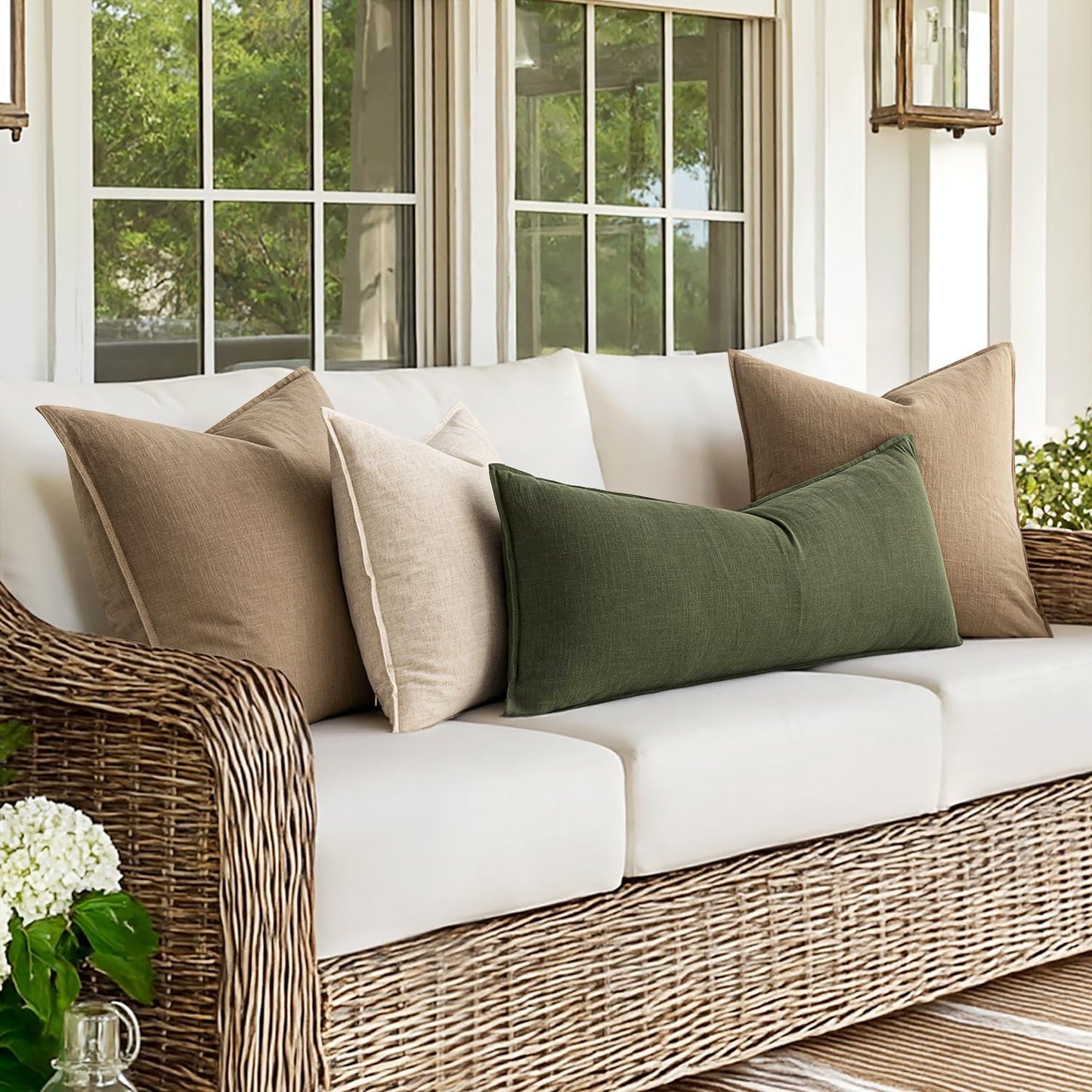 MIULEE Decorative Long Lumbar Throw Pillow Cover for Bed 14x36 Natural Beige Boho Farmhouse Neutral Couch Pillowcase Pack of 1 Accent Modern Sofa Cushion Livingroom Home Decor (Covers Only)