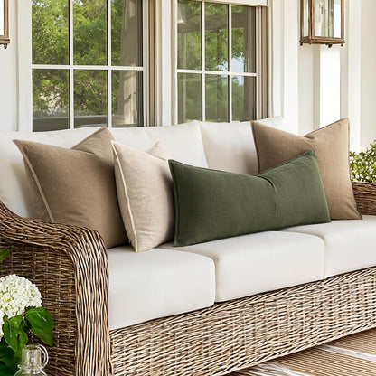 MIULEE Decorative Long Lumbar Throw Pillow Cover for Bed 14x36 Natural Beige Boho Farmhouse Neutral Couch Pillowcase Pack of 1 Accent Modern Sofa Cushion Livingroom Home Decor (Covers Only)
