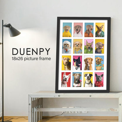 DUENPY 14x26 Collage Picture Frame 4x6 Collage Picture Frame Displays Twelve 4x6 inch Photos Available Horizontal Wall Mounting Display and Vertical Black - Colors B