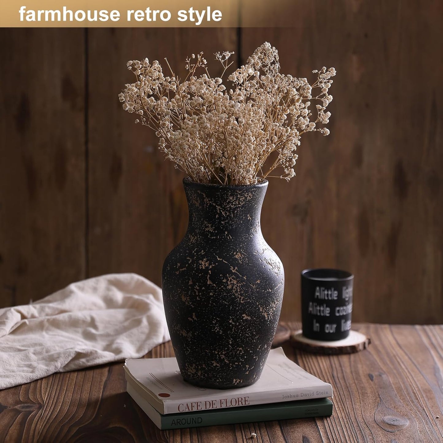 Rustic Vases for Home Decor. Ceramic Vase for Dining Table Decor. Terracotta Decorative Vase 6.1IN. ZSHLXM