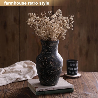 Rustic Vases for Home Decor. Ceramic Vase for Dining Table Decor. Terracotta Decorative Vase 6.1IN. ZSHLXM
