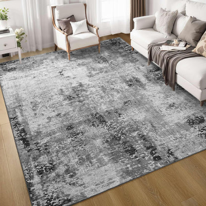 Ompaa 2x6 Rug Runners for Hallways Kitchen Runner Rug Non Slip Washable Grey Long Runner Rugs with Rubber Backing Soft Abstract Carpet Runner for Hallways, Kitchen, Bedroom, Bathroom, Entryway - Colors A