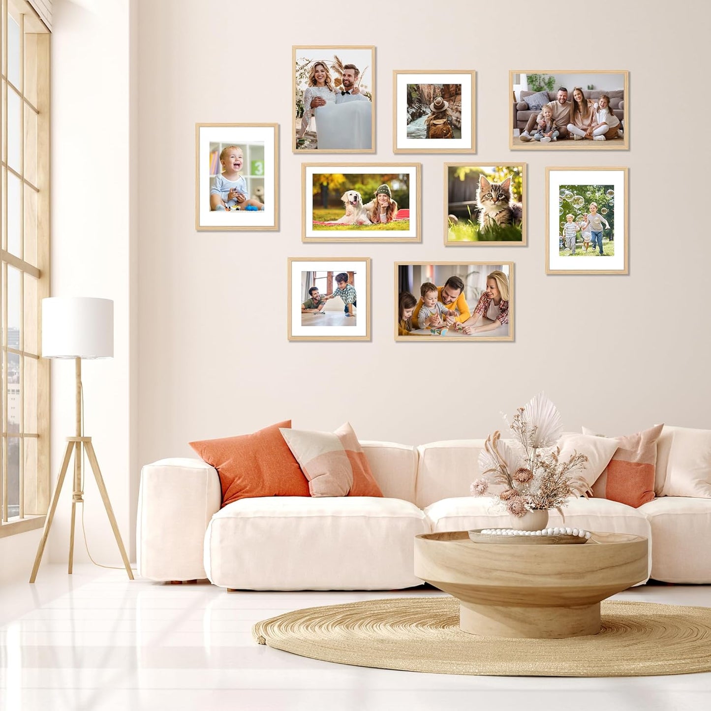 FIXSMITH 10 Pack Picture Frames Collage Wall Decor for Mounting or Tabletop Display, Gallery Wall Frame Set with Two 8x10 Black Frames, Four 5x7 Frames and Four 4x6 Frames, Multi-Pack Photo Frame Set