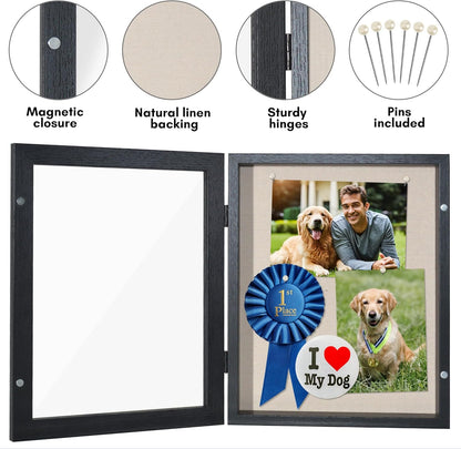Americanflat Front Opening 11x14 Shadow Box Frame with Shatter-Resistant Glass - Silhouette Collection - Shadow Box Display Case for Tabletop and Wall Display - Black