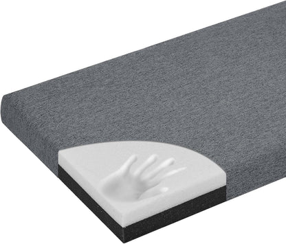 baibu 48 Inch Bench Cushion, Dual-Layer Design Memory Foam Indoor Bench Cushion, Non-Slip Standard Size Rectangle Seat Pad with Ties, 48x16x2Inch, Beige