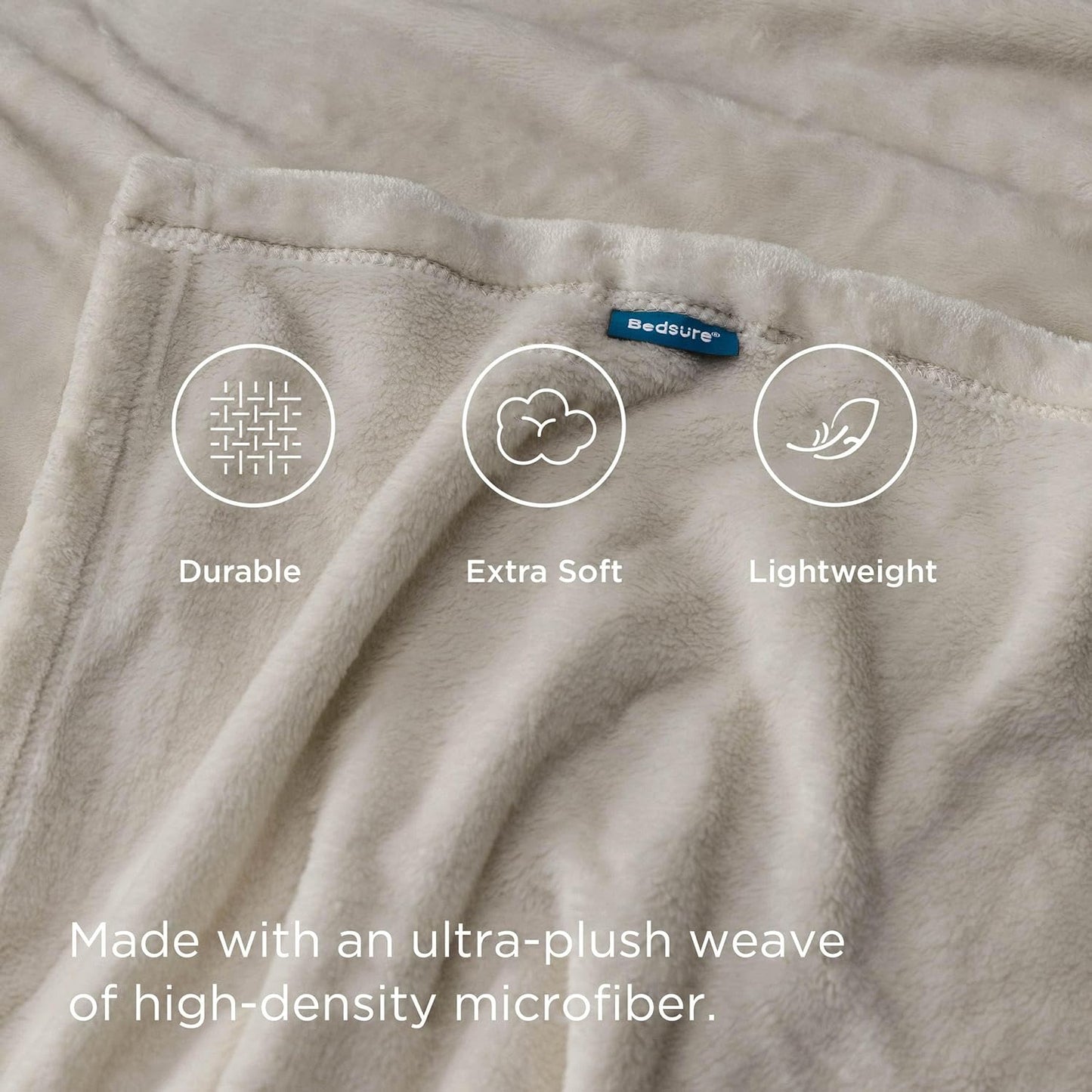 Bedsure GentleSoft Fleece Throw Blanket for Couch Grey - Lightweight Plush Fuzzy Cozy Soft Blankets and Throws for Sofa, Couch, Travel, Camping, 50x60 inches - Colors B