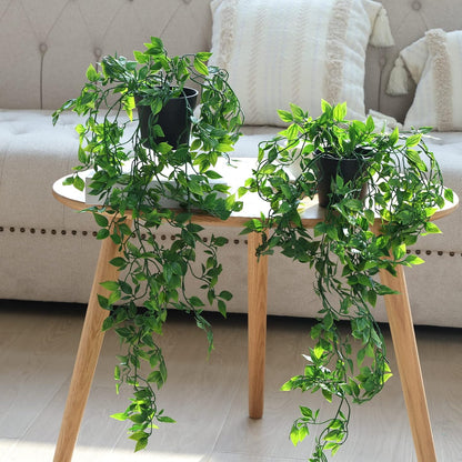 Whonline Fake Hanging Plants, Artificial Small Potted Plants for Indoor Outdoor Aesthetic Office Living Room Shelf Decor (1 Pack)