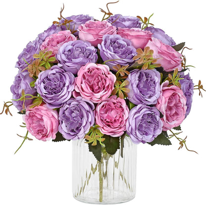 MARTINE MALL 2 Packs Peonies Artificial Flowers, Light Pink Artificial Peonies, Silk Peonies Flowers Fake Peonies Artificial Flowers Peonies Bouquet for Centerpiece Table Wedding Party Home Decor