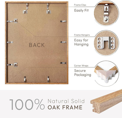 5x7 Picture Frame, Solid Oak Wood 5 x 7 Photo Frame with Mat to 4x6, 7x5 Picture Frames for Wall and Tabletop Display, (Walnut Set of 1)