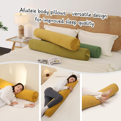 Body Pillow for Adults,Long Round Pillow,Big Cylindrical Pillow,Large Full Bolster Pillows for Side Sleepers (Steel Gray, 47.24"*7.87")