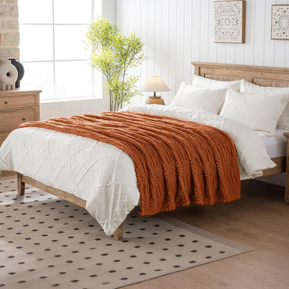 50x70 Inch Rust Throw Blanket - Soft & Fluffy Fleece, Cute & Aesthetic, Perfect for Sofa, Couch, Chair, Bed, Living Room & Bedroom, All-Season Use, Plush & Cozy Decorative Blanket