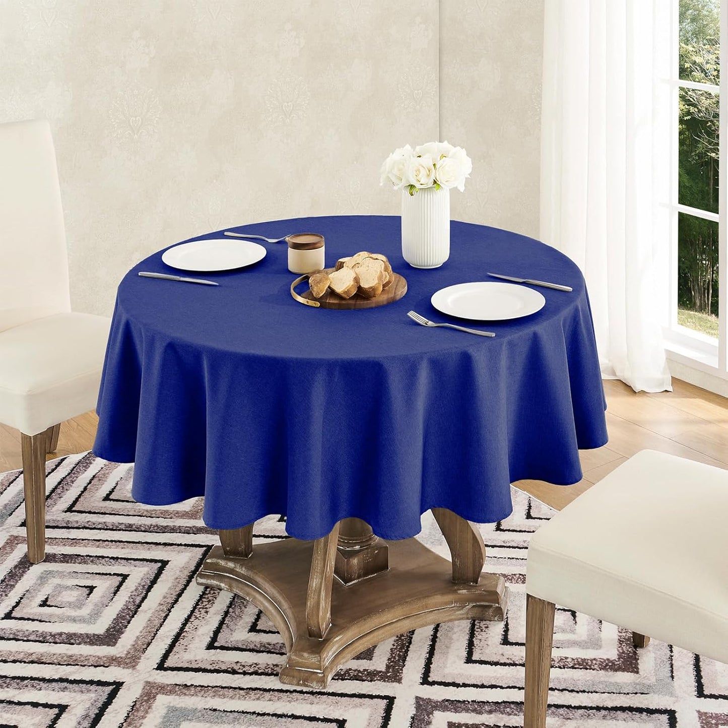 Veblandy Rectangle Tablecloth Waterproof Linen Textured Table Cloth Stain and Wrinkle Resistant Washable, Decorative Fabric Table Cover for Dining, Party and Camping (Sage Green, 52 * 70)