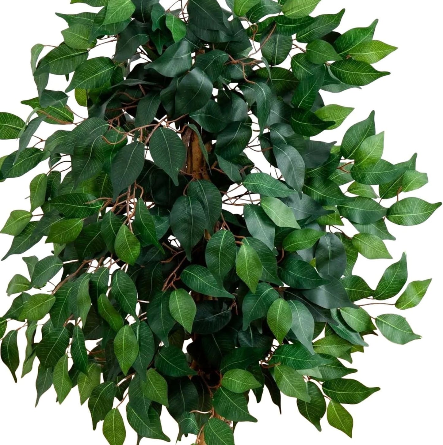 Nearly Natural 4ft Triple Trunk Ficus Silk Tree with Natural Wood Trunks and Dense Foliage, Mid-Size Faux Floor Plant for Home and Office