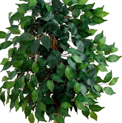 Nearly Natural 4ft Triple Trunk Ficus Silk Tree with Natural Wood Trunks and Dense Foliage, Mid-Size Faux Floor Plant for Home and Office