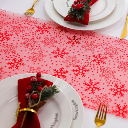 Snowkingdom 2 Pieces Gold Table Runner, Sequin Glitter Foil Metallic Thin Mesh Runner Roll 11"x108", Gold Table Decorations for Event Party, Wedding, Birthday Party, Christmas