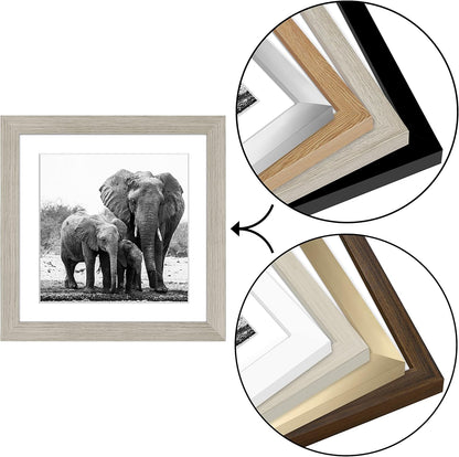 Americanflat 8x10 Picture Frame with Shatter-Resistant Glass - Use as 5x7 Frame with Mat or Display 8x10 Photo Without Mat - Signature Collection - Picture Frames for Tabletop and Wall Display - Black