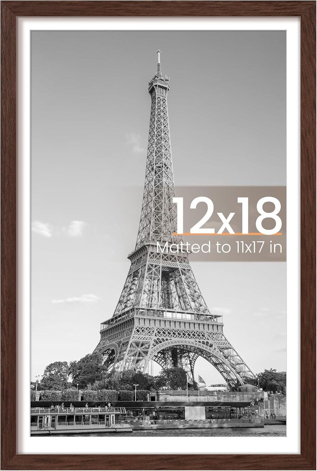 upsimples 8x10 Picture Frame, Display Pictures 5x7 with Mat or 8x10 Without Mat, Wall Hanging Photo Frame, Black, 1 Pack - Colors B