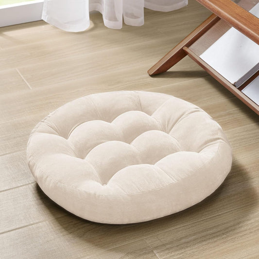 Meditation Floor Pillow Set of 2, Square Large Pillows Seating for Adults, Tufted Corduroy Cushion for Reading Nook, Classroom and Living Room, Grey, 22x22 Inch - Colors B
