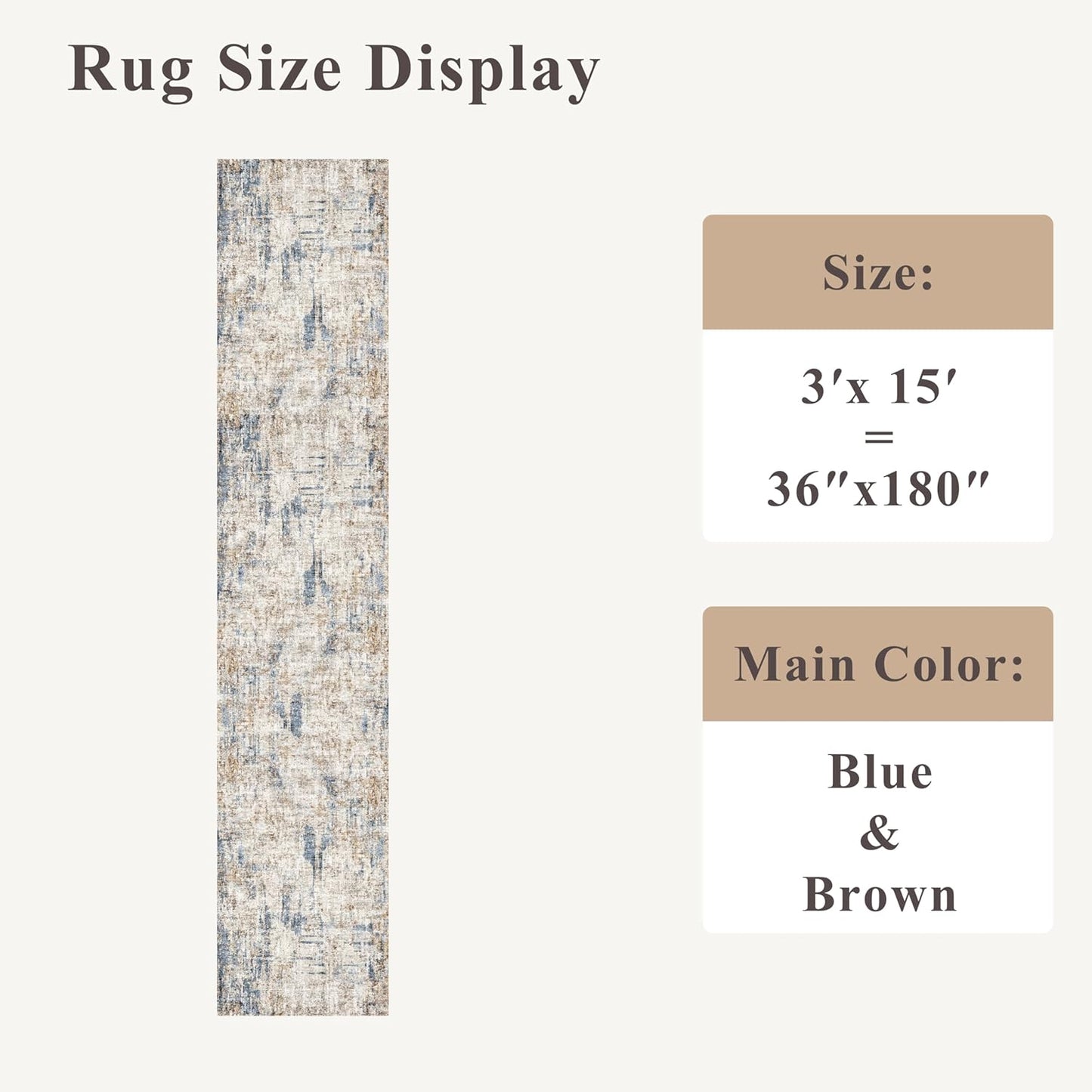 2x3 Washable Non-Slip Area Rug - Soft Low Pile Throw Rug for Kitchen Entryway Bedroom - Modern Indoor Door Mat with Rubber Backing (Beige Grey) - Colors B