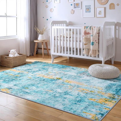 Ompaa 2x6 Rug Runners for Hallways Kitchen Runner Rug Non Slip Washable Grey Long Runner Rugs with Rubber Backing Soft Abstract Carpet Runner for Hallways, Kitchen, Bedroom, Bathroom, Entryway - Colors B