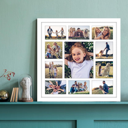 Americanflat 4x6 Collage Picture Frame with Polished Plexiglass - Multi Picture Frames Fit Sixteen 4x6 Photos or Use as One 18x26 Poster Frame for Wall Display - Signature Collection - Black