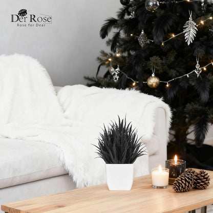 Der Rose 2 Pack Small Fake Plants Mini Artificial Potted Plants for Table Desk Home Laundry Room Bathroom Office Decor