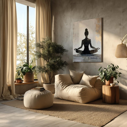 GELDSTEI Calm Zen Botanical Canvas Wall Art, White Lotus Blooming on Stones in Water Aesthetic Pictures, Yoga Spa Meditation Room Decor, Modern Spiritual Poster Prints for Zen Office Framed Set of 3, Each 12x16 Inch