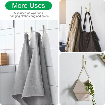 Curtain Holdbacks, 4pcs Curtains Holder Wall Mounted Drapery Tiebacks Retro Window Hook for Home Decor, Matte Black