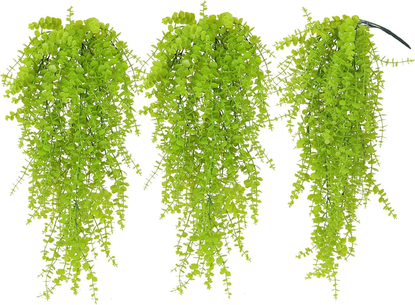 RECUTMS Artificial Hanging Plants Fake Hanging Plant Faux Eucalyptus Leaf Greenery Vine Outdoor UV Resistant Plastic Plants Home Garden Wedding Party Indoor Outdoor Decorations(White)