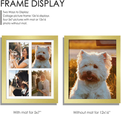 DUENPY 14x26 Collage Picture Frame 4x6 Collage Picture Frame Displays Twelve 4x6 inch Photos Available Horizontal Wall Mounting Display and Vertical Black - Colors A