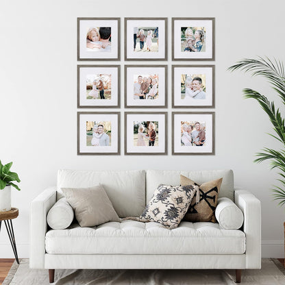 Sheffield Home 9 Piece Gallery Wall Frame Set, 11x14 in. matted to 8x10 in. (Matte Black)