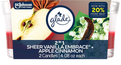 Glade 1-Wick Scented Candle Jar, Angel Whispers, Air Freshener Infused with Essential Oils, 4.08 Oz, 2 Count