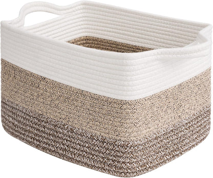 Goodpick Cube Storage Bins - Towel, Book, Cloth, Shoes, Closet Shelf Woven Baskets for Office, Baby Laundry, Toys, 13''x10''x9''
