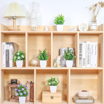 Der Rose 4 Pack Small Fake Plants Mini Artificial Faux Plants Indoor with Flowers Spring Decorations for Home Room Farmhouse Desk House Bathroom Decor
