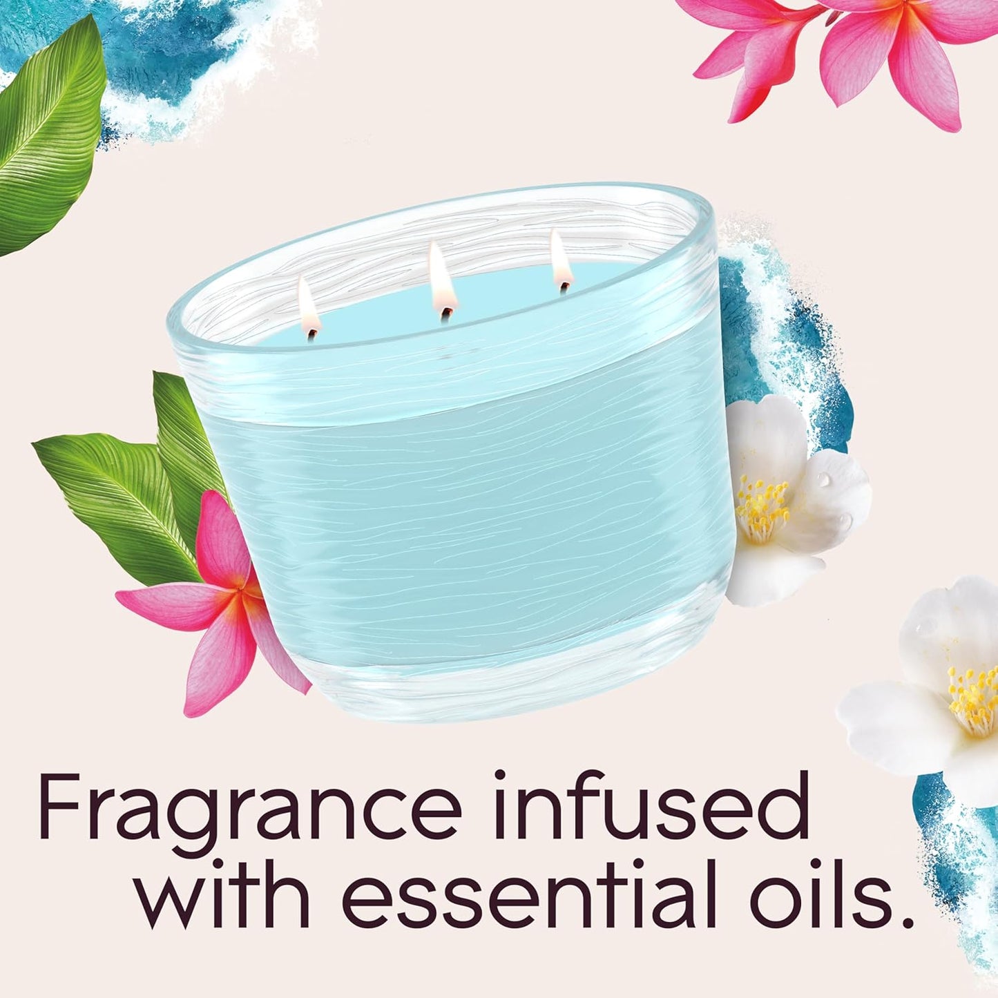 Glade 3-Wick Scented Candle Jar, Apple Cinnamon, Air Freshener Infused with Essential Oils, 6.8 Oz, 3 Count