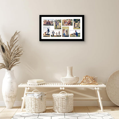 Americanflat 4x6 Collage Picture Frame with Shatter-Resistant Glass - Fits Five 4x6 Photos or Use as One 11x14 Picture Frame - Signature Collection - Collage Frames for Wall Display - Black