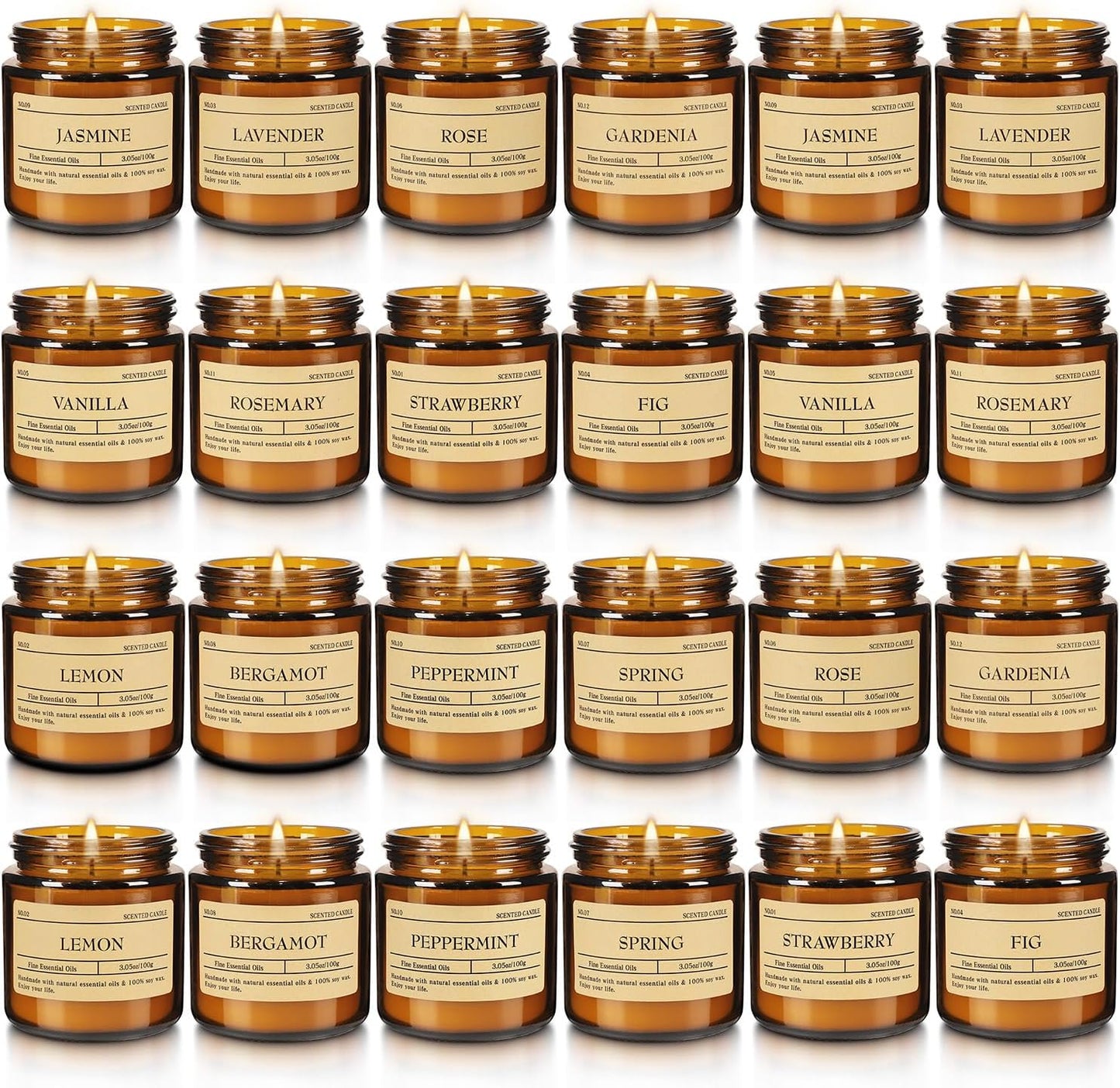 Howemon 24 Pack Scented Candles Set for Home, Relaxing Stress Relief, Aromatherapy - Natural Soy Wax and Fragrance - Gifts for Women, Mom, Best Friend, Wife, Birthday