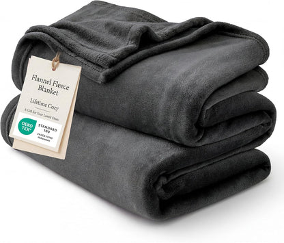 Bedsure GentleSoft Fleece Throw Blanket for Couch Grey - Lightweight Plush Fuzzy Cozy Soft Blankets and Throws for Sofa, Couch, Travel, Camping, 50x60 inches - Colors A