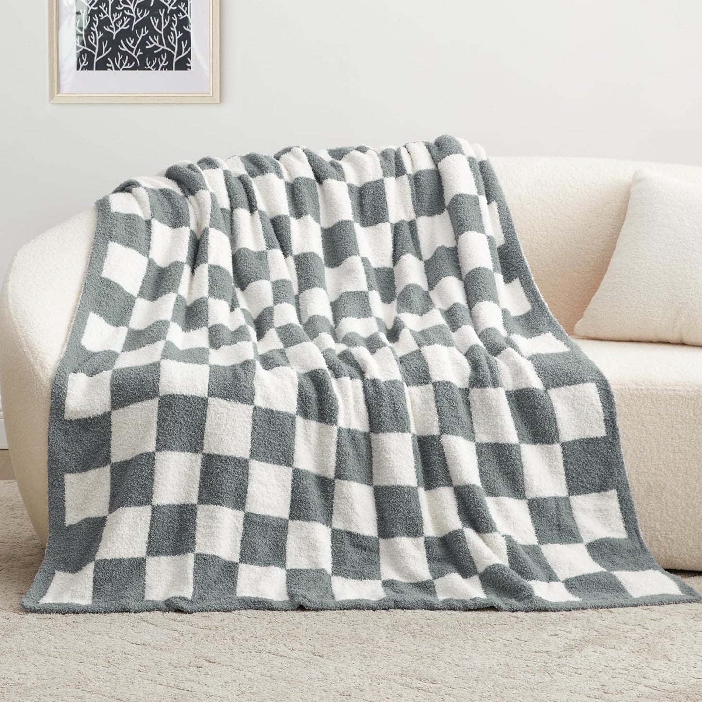 EXQ Home Fleece Throw Blanket for Couch or Bed - 3D Imitation Turtle Shell Jacquard Decorative Blankets - Cozy Soft Lightweight Fuzzy Flannel Blanket Suitable for All Seasons(50"×60",Beige)