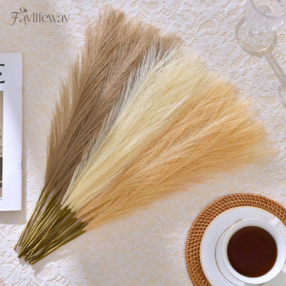 50pcs Pampas Grass 17in for Living Room Decor, Blush Pink Pampas Grass Decor, Fluffy Pink Flowers for Home Birthday Bathroom Baby Shower Wall Bow Decor(Blush & Cream & Pink)